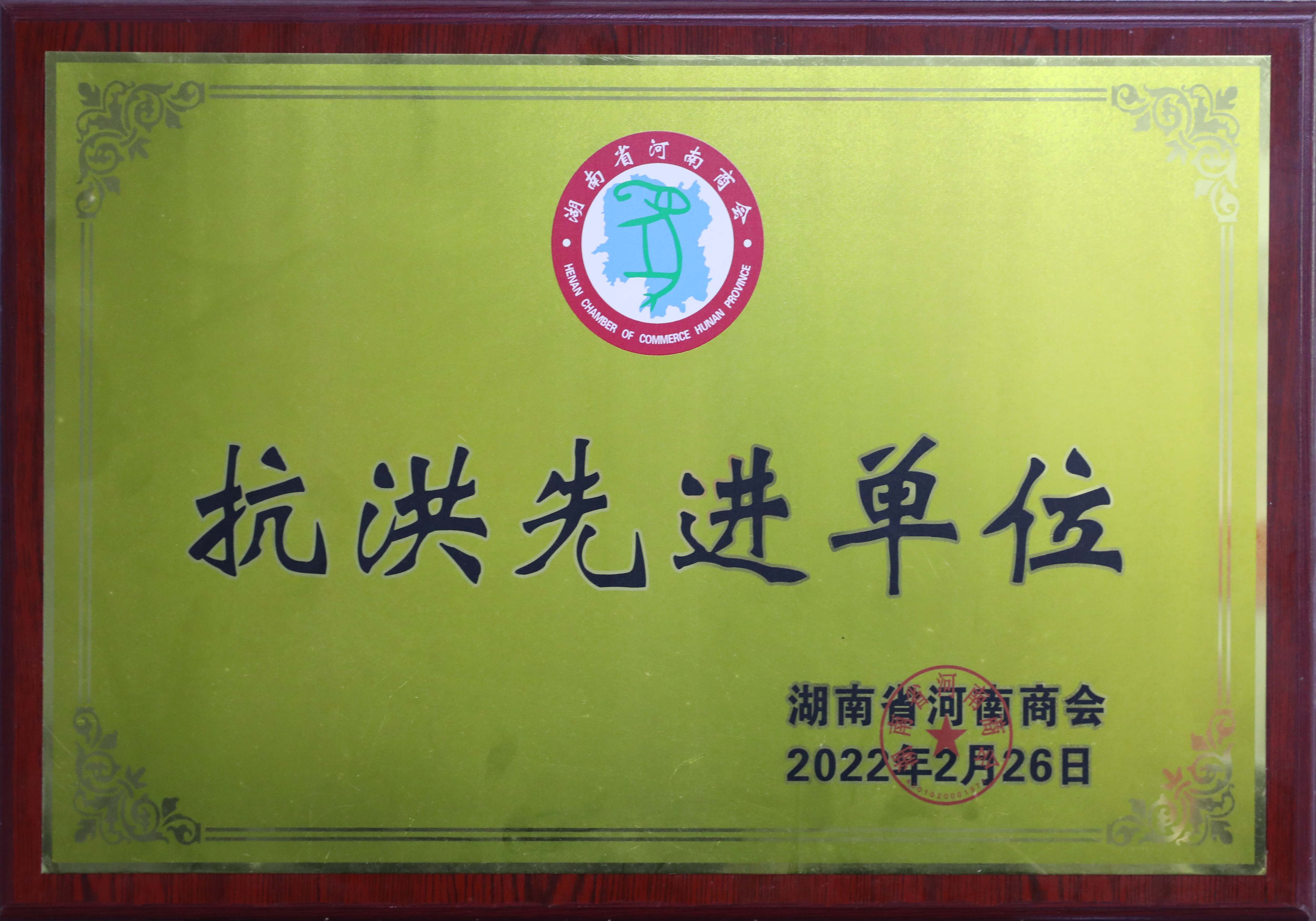 湖南省河南商会 抗洪先进单位